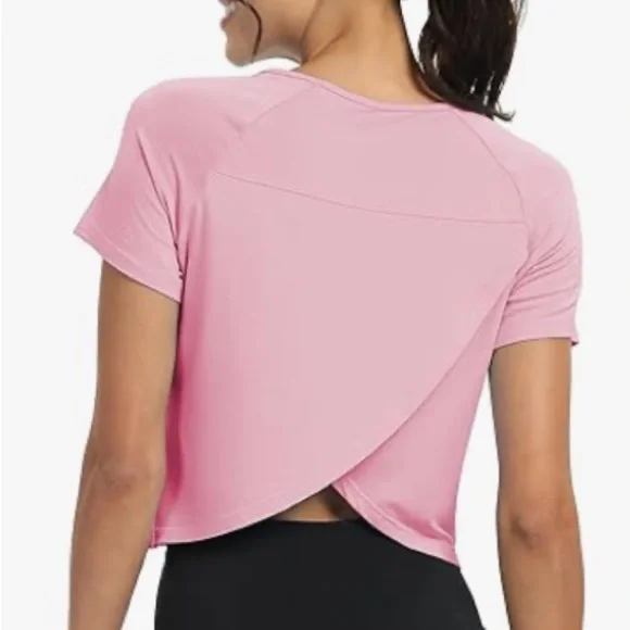 Pink crop Short Sleeve T-Shirt - Picture 2 of 3